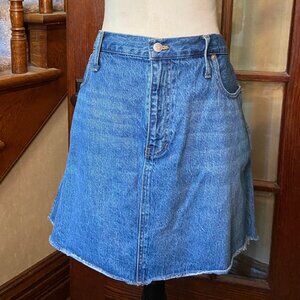 Madewell Rigid Denim A-Line Skirt with Raw Hem 33